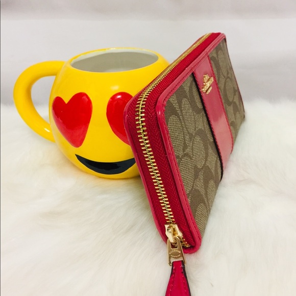 ❤️NWT Coach Accordian Zip Wallet iSignature Canvas - Picture 4 of 7